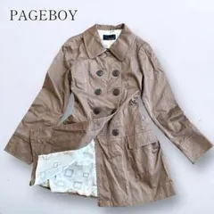【ページボーイ】トレンチコート ダブルボタン ミドル丈 M 春コート コットン