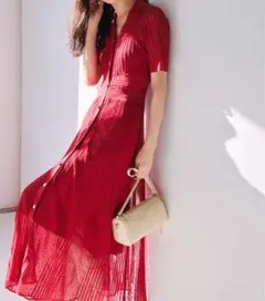 【フレイアイディー】アイレットレースニットワンピース