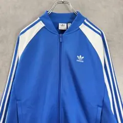 美品adidas アディダス トラックジャケット ブルー×ホワイトレディースXL