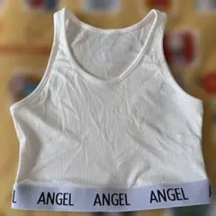 ANGELリブ編みノースリーブホワイト