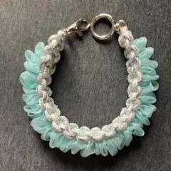 水色フリル☆パラコード☆ストラップ