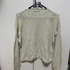 ZARA ベージュ メッシュニット Sサイズ