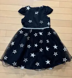 星柄チュールドレス（黒） 半袖 140㎝