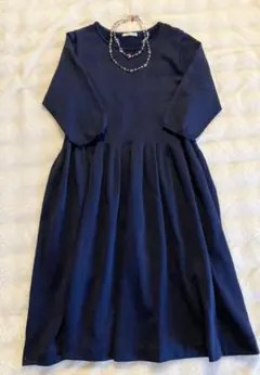 ♥︎ローズティアラ　ワンピース　七分袖 ネイビー　42