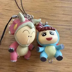 クレしん恐竜日記ストラップ ねねちゃん　ボーちゃん