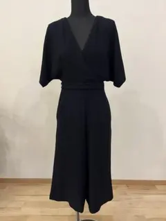 ネイビー 半袖 ラップワンピース ベルト付き