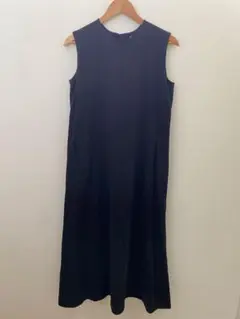 23区 ノースリーブ ロング ワンピース 黒 ブラック BK 38