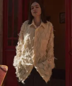 早い者勝ち　seyto サイズ2 / シースルージャガードフリンジシャツ