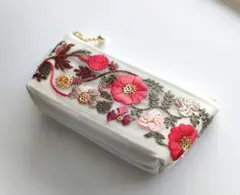 インド刺繍リボン　ミニポーチ