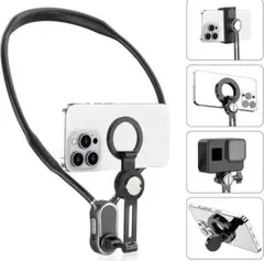 自撮り用　iPhone用　ネックマウント 4in1 スマホホルダー　首掛け