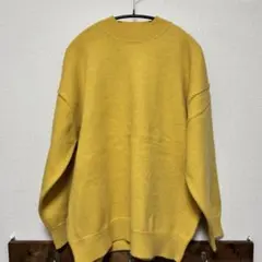 オーバーサイズ ミックスカラーニット　ニット　黄色　オーバーサイズニット　秋冬