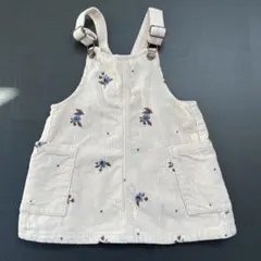 ZARA ザラ コーデュロイ ジャンパースカート オーバーオール 花柄 刺繍のサムネイル