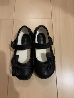 黒 リボン付き フォーマルシューズ