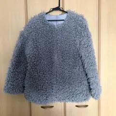 【オリーブデオリーブ】グレー ノーカラープードルコート