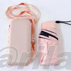 【収納ケース付き折りたたみ傘 】ピンク 超軽量 雨晴兼用 小型 UVカット 日傘