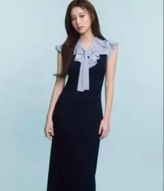 SNIDEL Sustainableフリルカラードッキングワンピース