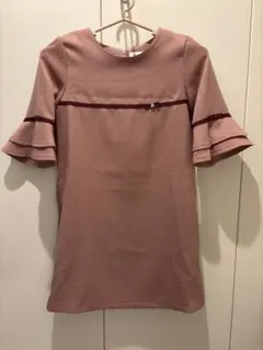 moononnon ピンク フリル袖 ワンピース 140cm