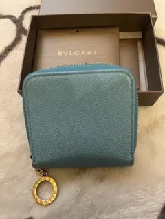 BVLGARI 青 レザー コインケース