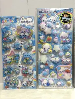 ぷくぷくあわわちゃん　光る　ピカプニシール　スパンコールパーティー