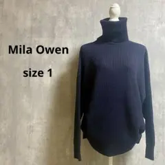 Mila Owen ミラオーウェン ネイビー タートルネック 長袖 ニット