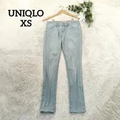 ユニクロ スキニーデニムパンツ(XS)ジーンズ ブルー ウエストゴム ストレッチ