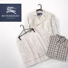 バーバリーロンドン　160A ホワイト ダブルブレスト ジャケット クリーニング