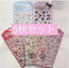 5枚 韓国 サンリオ toktok 硬い キティ クロミ マイメロ　シール