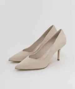 《美品》RANDA ビジューヒール グリッターパンプス　ベージュ　24㎝
