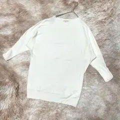 【ハッシュアッシュ】Hushush◆ ホワイト◆リブ編み◆五分袖ニット◆3