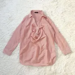 crociera ワイヤーカラーシャツ オレンジ×白 ストライプ