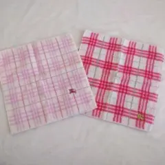 BURBERRYチェック柄タオルハンカチ2枚セット