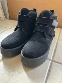 ブラックムートンブーツ ストラップ付きMサイズ