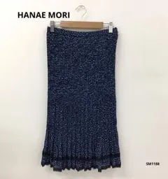 HANAE MORI ハナエモリ　水玉　プリーツスカート　ドット柄　ミモレ丈のサムネイル
