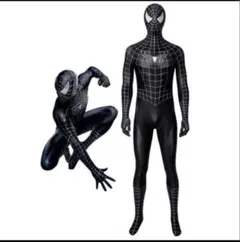 スパイダーマン コスプレ衣装 ブラックスパイダーマンスーツフード一体式のサムネイル