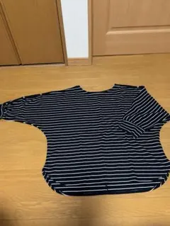ストライプ柄 五分袖 トップス 4L