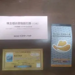 イエローハット 株主優待券 お買い物割引券 商品引換券