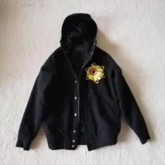 XL】東洋エンタープライズ 両面刺繍 ジップアップパーカー 虎 龍 鷹 黒