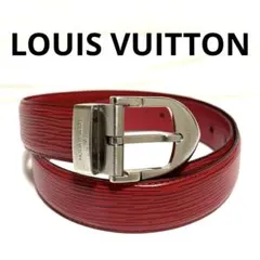 LOUIS VUITTON エピ サンチュール レザー ベルト レッド シルバーのサムネイル