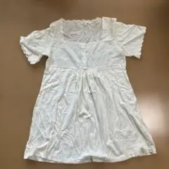 HUMAN WOMAN ホワイト フリル袖 Tシャツ M