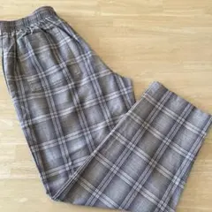 BEAMS HEARTビームスハート　チェック柄　ワイドパンツ　イージーパンツ