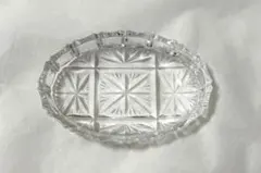 【ノリタケ クリスタル 】　楕円形カットガラス皿