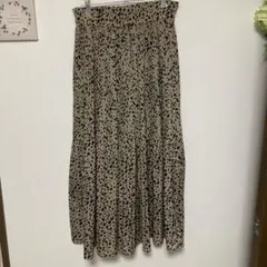 ヒョウ柄プリーツスカート/M/