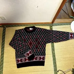 ダイヤモンド柄 ニットセーター 長袖