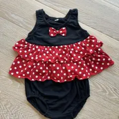 ミニーマウス　フリル付きリボンデザインベビー服