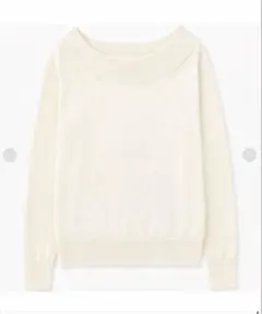 ユニクロ　エクストラファインメリノ　ボートネックセーター　オフ白