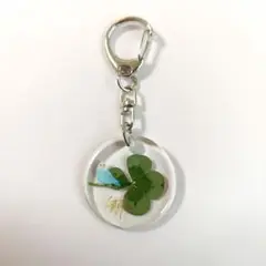 ４つ葉＆セキセイインコ　キーホルダー