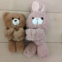 クマとウサギの抱き付きぬいぐるみセット