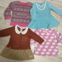 女児90秋冬おすすめ♡裏起毛トップス　トレーナー　チュニック等　4点まとめ