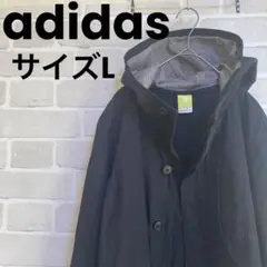 ◾️アディダス　パーカーコート　ブラック　サイズL ワンポイントロゴ　秋冬