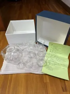 ガラス製急須と茶碗セット